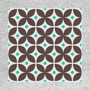 Geometric Pattern: Stylised Flower: Brown T-Shirt